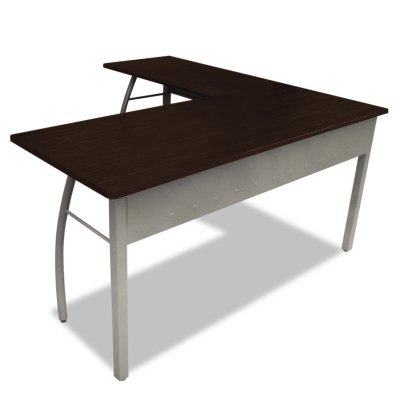 Linea Italia Trento
 Line L-Shaped Desk - Mocha - 59"W x 59"D x 29-1/2"H