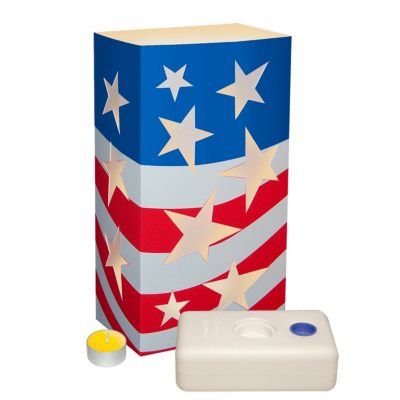 12 ct. LumaLantern Kit with Citronella Candles- Patriotic Flag