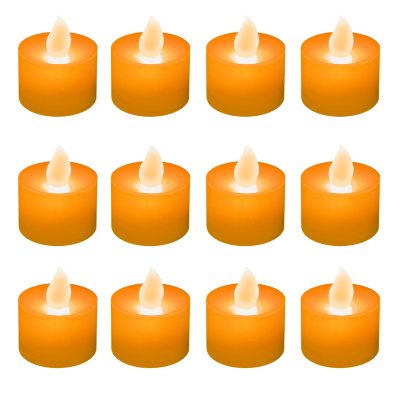 12 ct. LED Flickering Lights Flameless Candles - Orange