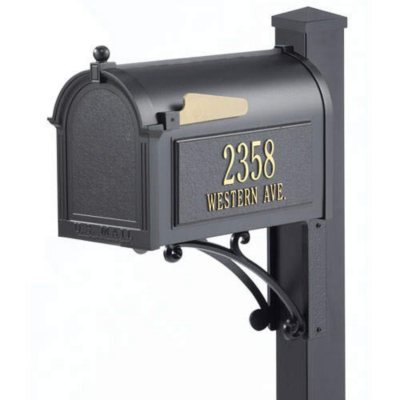 Superior Mailbox & Post Package - Black