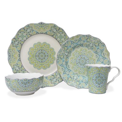 UPC 727870129777 product image for Lyria 16 Piece Dinnerware Set - Teal | upcitemdb.com