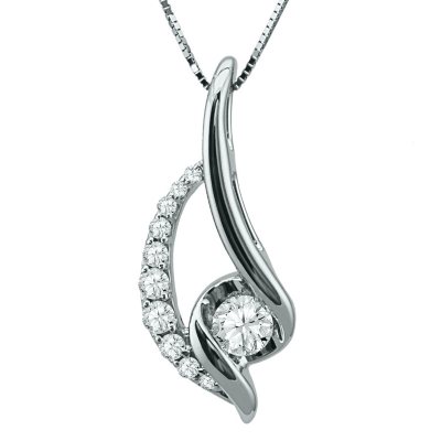 Sirena 0.33 ct. t.w. Round Cut Diamond Pendant in 14K White Gold (H-I, I1)