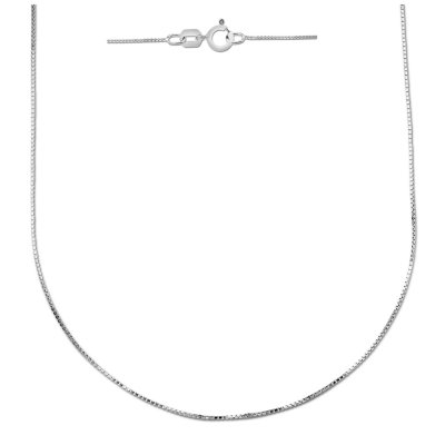 18" Box Chain in 14K White Gold