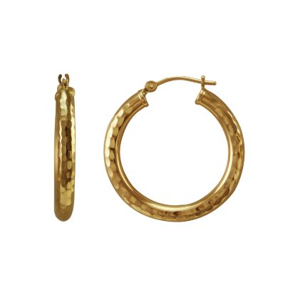 3 x 25mm Hoop Earrings in 14K Yellow Gold