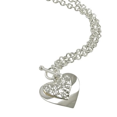 Love, Earth® Sterling Silver Heart Pendant with 18" Silver Chain
