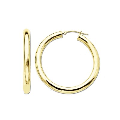 4 x 27mm Hoop Earrings in 14K Yellow Gold