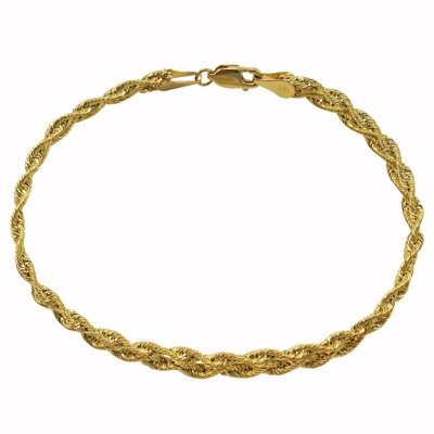 Interwoven Braid Pattern 14K Yellow Gold Bracelet