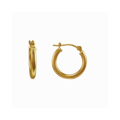 2 x 15mm Hoop Earrings in 14K Yellow Gold
