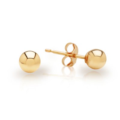 4mm Ball Earrings in 14K Yellow Gold