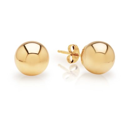 8mm Ball Earrings in 14K Yellow Gold