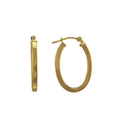 Square Tube Hoop Earrings in 14K Yellow Gold