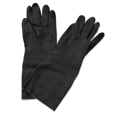 Boardwalk Neoprene Medium Long-Sleeved Flock-Lined Gloves, Black (Pack of 12)