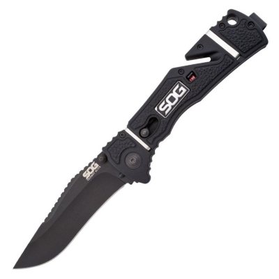 SOG Trident Elite - Black TiNi Folder - TF102-CP