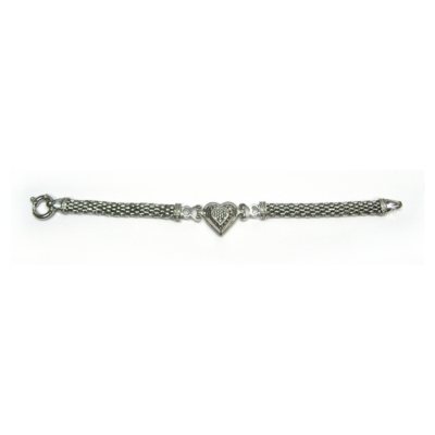 0.15 ct. t.w. Diamond Heart Bracelet in Sterling Silver (I, I1)