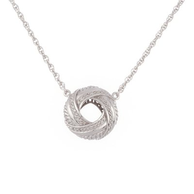 Love Knot Pendant with Diamonds and 18