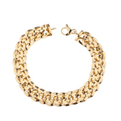 14K Yellow Gold High Polish Woven Bracelet, 7.75