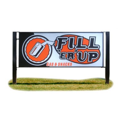 Custom Double Pole Mount Outdoor Sign - 40" x 8'