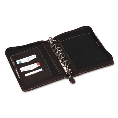 FranklinCovey - Sundance Simulated Leather Organizer w/Zipper, 5-1/2 x 8-1/2 - Brown