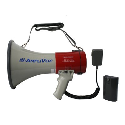 Amplivox Mity-Meg 25W  Rechargeable Megaphone with Detachable Microphone
