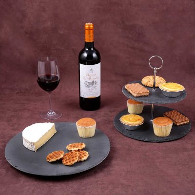 UPC 736105000507 product image for Creative Home 2 Piece Natural Black Slate Serving Set | upcitemdb.com