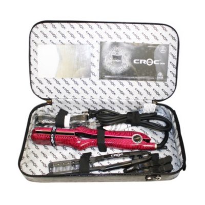 CROC Skin Professional Flat Iron Gift Set - Fuchsia