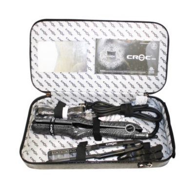 CROC Skin Professional Flat Iron Gift Set - Charcoal Black