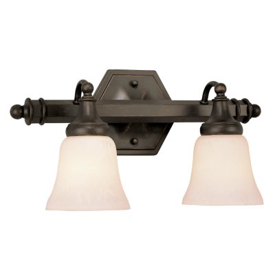 2-Light Rubbed Oil Bronze Vanity Sconce