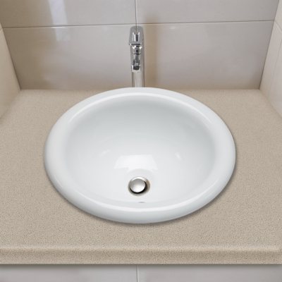 Stahl Ceramic Medium Drop-in Oval Bowl - White