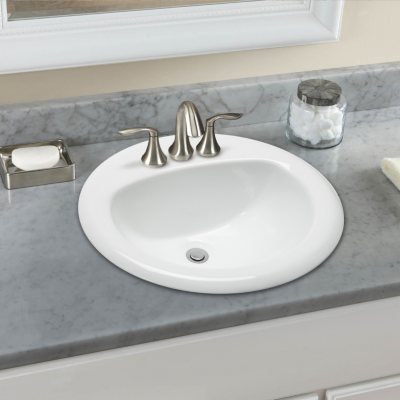 Stahl Ceramic Large Drop-in Oval Bowl - White