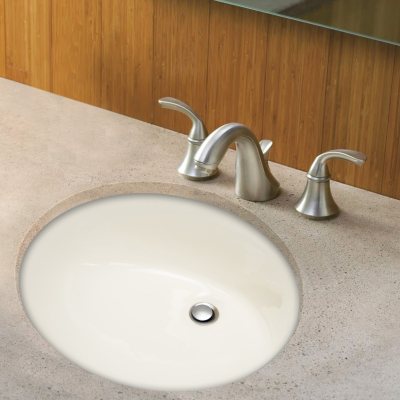 Stahl Ceramic Medium Undermount Oval Bowl - Bisque