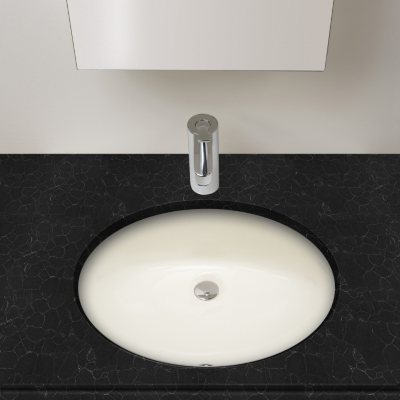 Stahl Ceramic Large Undermount Oval Bowl - Bisque