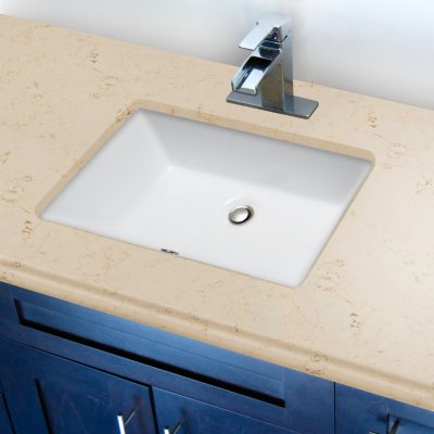 Stahl Ceramic Large Undermount Oval Bowl - White