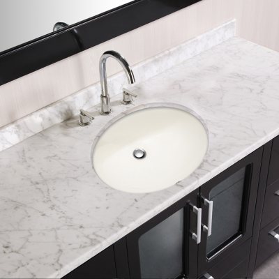 Stahl Ceramic Small Undermount Oval Bowl - Bisque