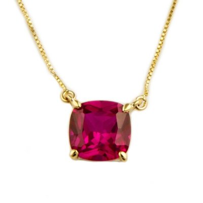 1.81 ct. Lab-Created Ruby Pendant in 14k Yellow Gold