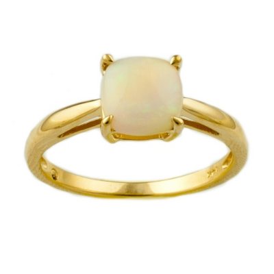 .65 ct. Cushion-Cut Lab-Created Opal Ring in 14k Yellow Gold