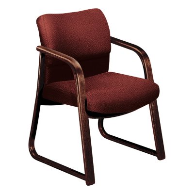 HON - 2900 Series Guest Arm Chair - Burgundy /Mahogany Finish Wood