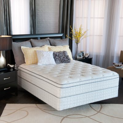 Serta Ridgemore Plush Eurotop Low Profile Mattress Set – Queen