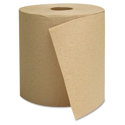 General Supply - Hardwound Towels, Brown, 1-Ply, Brown, 800ft -  6 Rolls/Carton