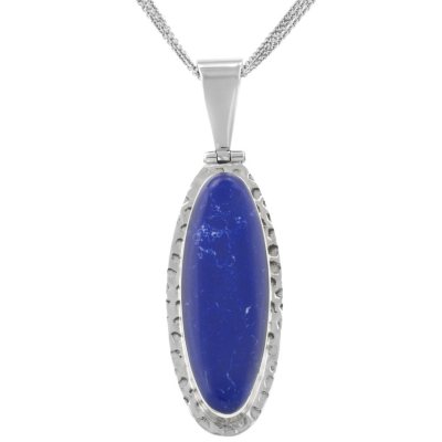 Sterling Silver Artisan Crafted Lab Created Sodalite Necklace
