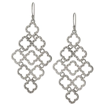 Sterling Silver Kite Shaped Drop Earrings