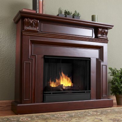 Kristine Ventless Gel Fireplace - Dark Mahogany