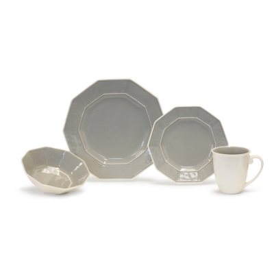 Hex 32-Piece Gray Dinnerware Set