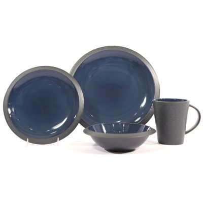 Metro 32-Piece Dinnerware Set Blue