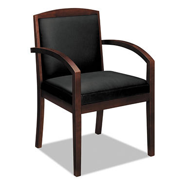 basyx by HON Leather/Wood Guest Chair  BSXVL853HSP11