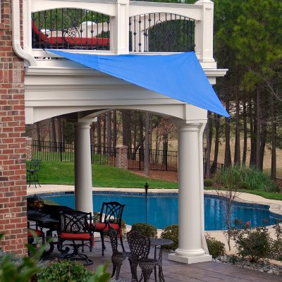King Canopy 10' × 10' Triangular Sun Shade Sail - Blue