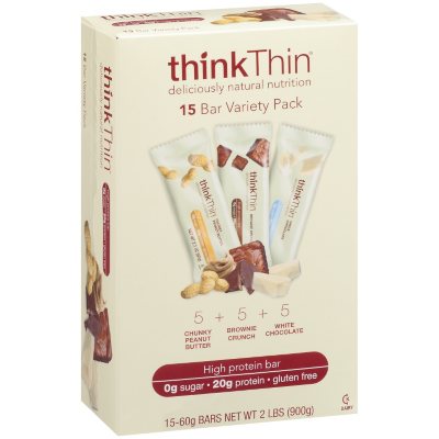 thinkThin® Protein Bar Variety Pack - 60g - 15 pk.