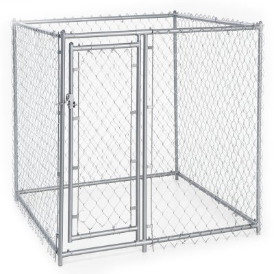 Lucky Dog Galvanized Chain Link w/ PC Frame, Kit in a Box - 5'L x 5'W x 4'H 