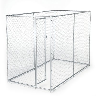 Lucky Dog Galvanized Chain Link w/PC Frame, Kit in a Box - 10'L x 5'W x 4'H or 6.5'L x 8'W x 4'H 