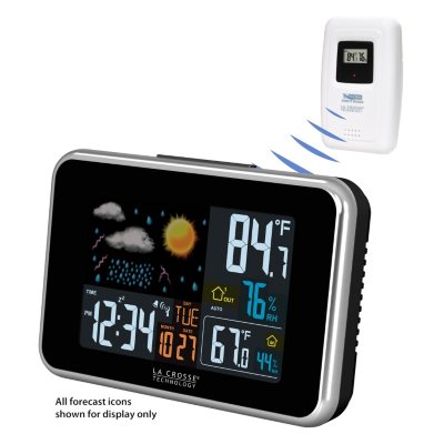 La Crosse Technology Color Wireless Atomic Weather Station Clock