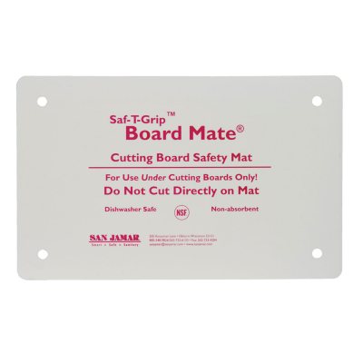 San Jamar Saf-T-Grip Cutting Board-Mate Anti-Slip Mat - 10"D x 16"W - White